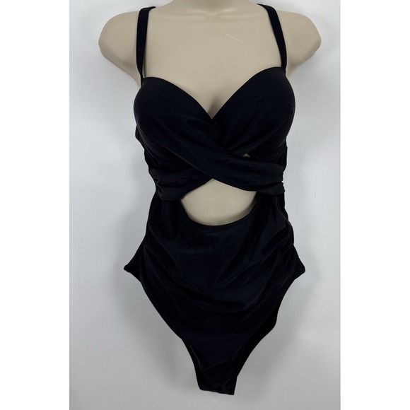 The Unbranded Brand Other - Black One Piece Tummy‎ Cutout High Waisted Swimsuit Womens  L